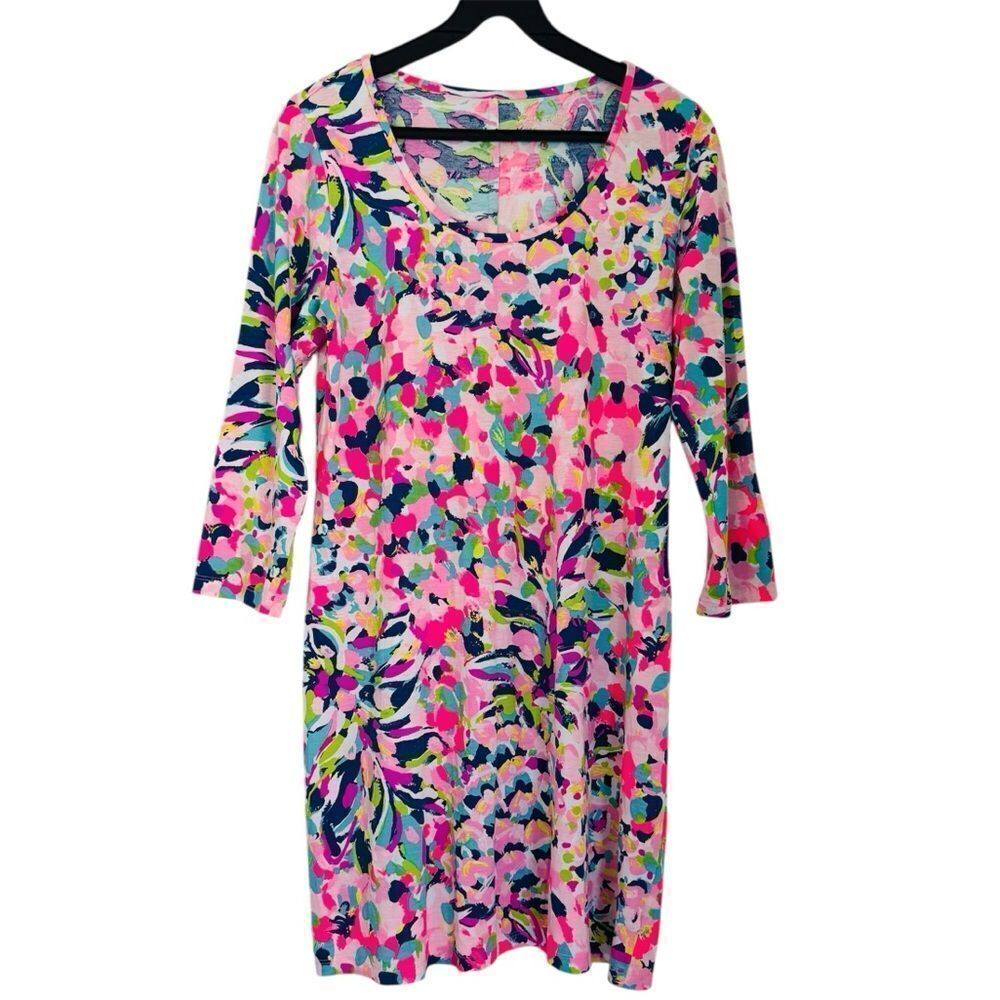 Lilly Pulitzer Pina Colada Beacon Pima Cotton Dress Size Large - Picture 2 of 5